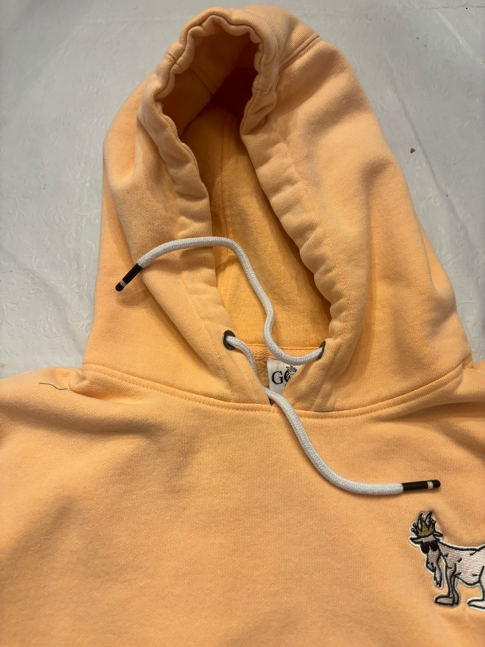 GOAT OG Men’s Hooded Peach Sweatshirt -Small - Picture 6 of 11